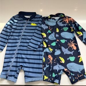 Simple Joys by Carter's Baby-Boys 2-Pack 1-Piece Zip Rashguards